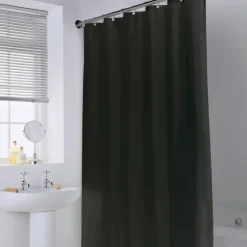 Rideau de douche polyester noir