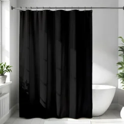 Rideau de douche unicolor noir