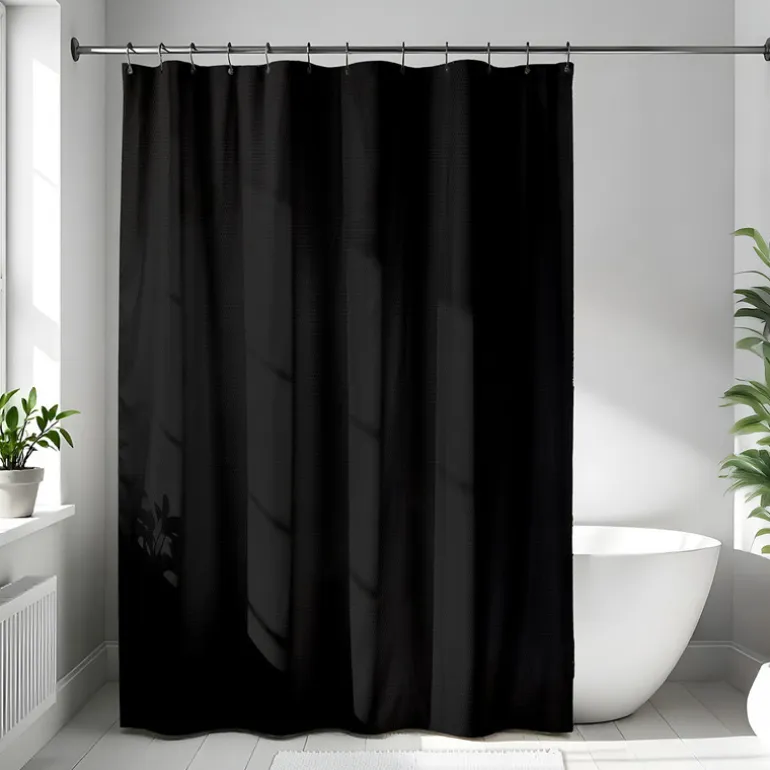 Rideau de douche unicolor noir