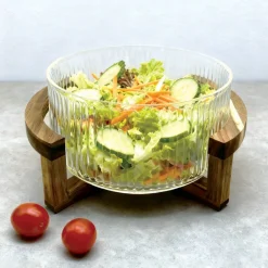 Saladier en verre strie
