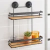 Serviteur 2 niveaux bambou/metal