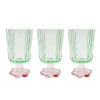 Set de 3 verres sur pied colores