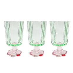 Set de 3 verres sur pied colores
