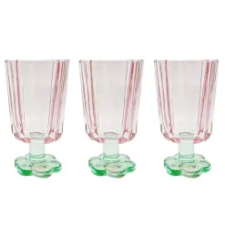 Set de 3 verres sur pied colores