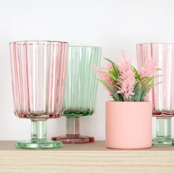 Set de 3 verres sur pied colores