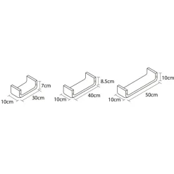 Set 3 etageres bords arrondis
