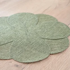 2 sets de table fleur vert
