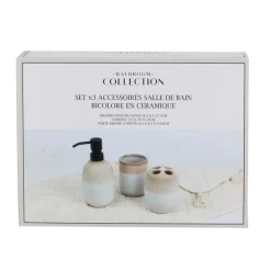 Set x3 accessoires sdb bicolore