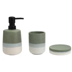 Set x3 accessoires sdb vert