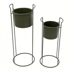Set x2 cache pot metal sur pied