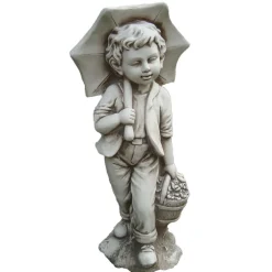 Statue fille/garcon parapluie