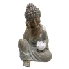 Statue solaire bouddha lotus