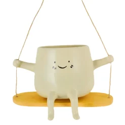Suspension pot visage beige o11c