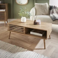 Table basse portes coulissantes