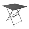 Table carree metal 70cm gris mat