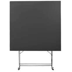 Table carree metal 70cm gris mat