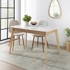 Table extensible 120/160cm blanc