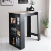 Table ilot noir et effet bois