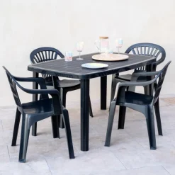 Table ovale gris