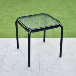 Table plateau en verre carree