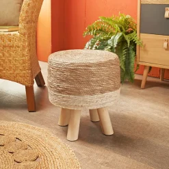 Tabouret effet paille
