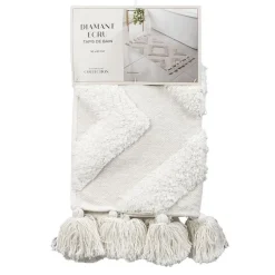 Tapis de bain diamant ecru