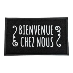 Tapis 45x75cm noir bienvenue