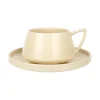 Tasse blanche avec coupelle