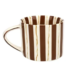 Tasse creme motifs rayures