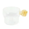 Tasse en verre anse effet marbre