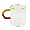 Tasse en verre et anse bicolore