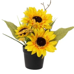 Tournesol artificiel en pot