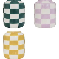 Vase ceramique damier