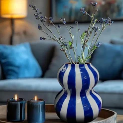 Vase ceramique raye