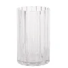 Vase en verre festonne