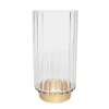 Vase verre base metal