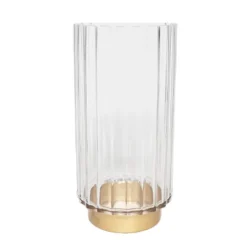 Vase verre base metal