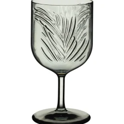 Verre a vin avec motif feuillage