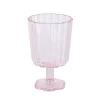 Verre a vin plastique fleur pink