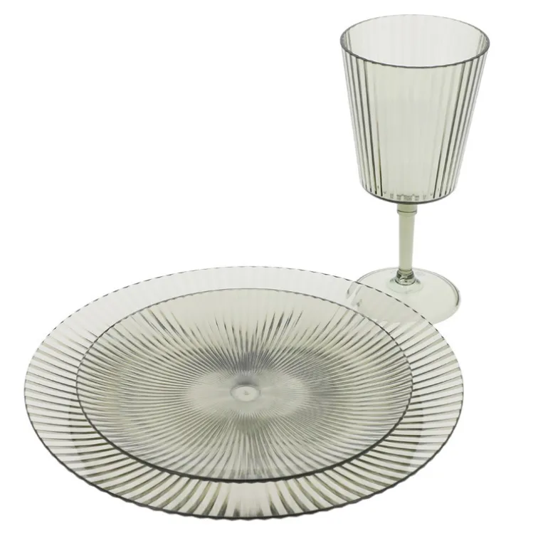 Verre a vin strie gris
