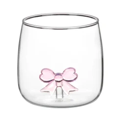 Verre bas avec figurine noeud 3d
