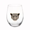 Verre bas tete de panthere