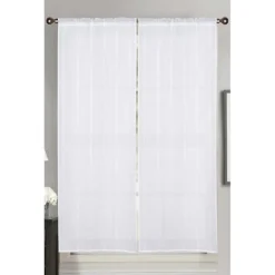 Vitrage x2 oxford 60x160cm blanc