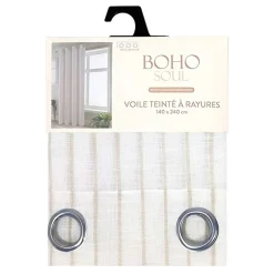 Voile teinte a rayures 140x240cm